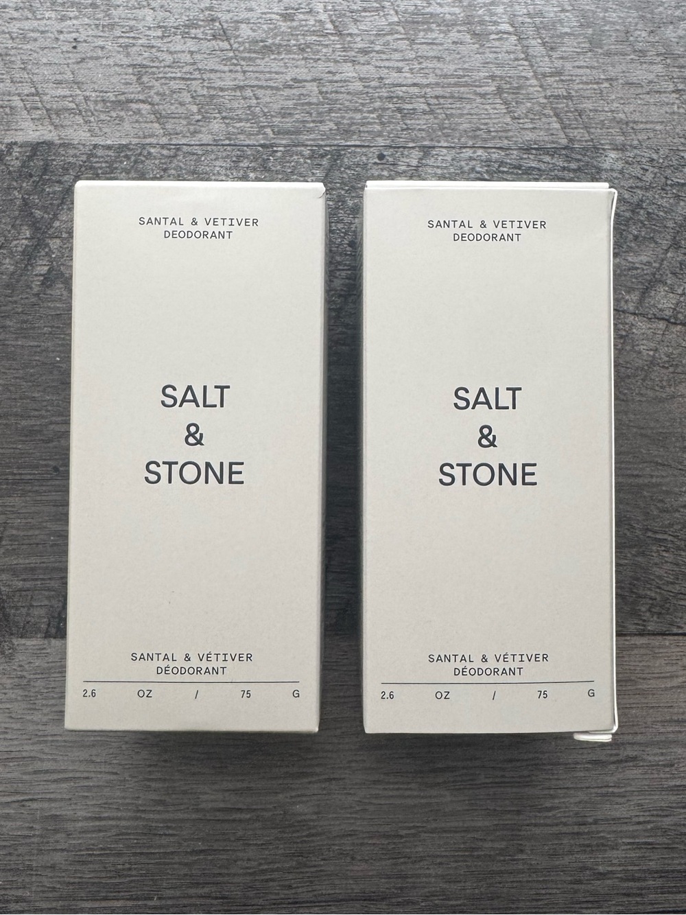 SALT & STONE Santal & Vetiver Deodorant (2 Pack- NIB)